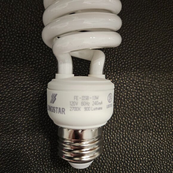 SET OF 2 LONGSTAR 13 WATT, 2700K & 900 LUMEN SPIRAL COMPACT FLUORESNT LIGHT BULB - Picture 3 of 7